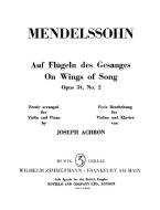 Auf Flügeln des Gesanges op. 34,2 