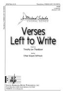 Verses Left To Write 