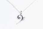 Pendentif Clé de Fa + Chaîne de cou 40 cm HazenArt 