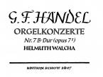 Organ Concerto No. 7 B Major Op. 7/1 HWV 306 Standard
