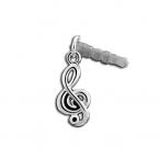 Earphone-Plug Violinschlüssel (silbern) 