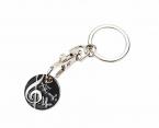 Keyring with trolley coin 'All I need is Music' 