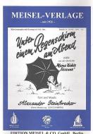 Unter einem Regenschirm am Abend 