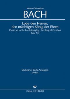 Praise ye to the Lord Almighty, the King of Creation BWV 137 Standard