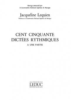 150 Dictees Rythmiques a Une Partie 