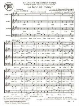 Chansons de notre temps: La Lune Est Morte 