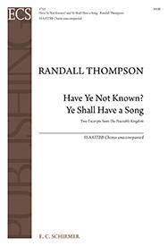 Have Ye Not Known?- Ye Shall Have a Song 