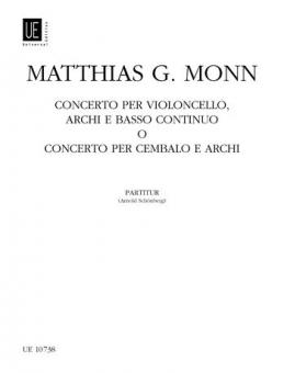 Concerto per Violoncello, Archi e Bass continuo o Concerto per Cembalo e Archi 