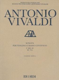 Sonata C Major Violin And Continuo RV754 FXIII#60 