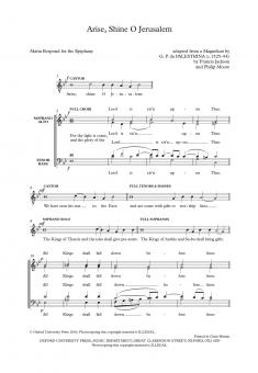 Arise, Shine O Jerusalem/Behold the Lord, the ruler is come 