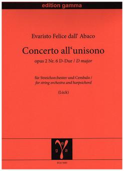 Concerto all'unisono op. 2 n. 6 in re maggiore 