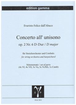 Concerto all'unisono op. 2 n. 6 in re maggiore 