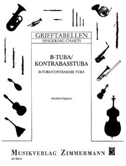 Fingering Table for Tuba in B, double bass; 3-4 valves Standard