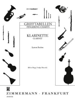 Fingering Table for Clarinet (system Boehm) 