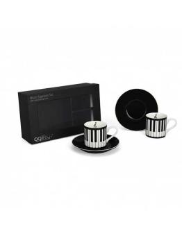 Tazza da espresso con piattino: tastiera - 2 set (0,11L) 