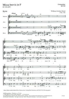 Missa brevis in F-Dur KV192 