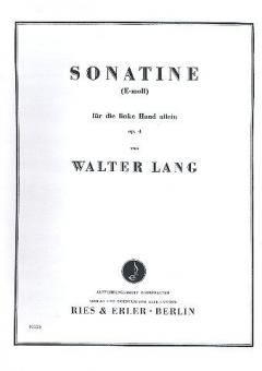 Sonatine für die linke Hand op. 4 