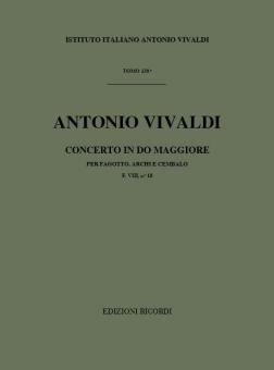 Concerto C Major Bassoon Strings Continuo RV467 Score Fviii#18 T239 