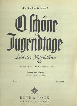 O schöne Jugendtage D-Dur 