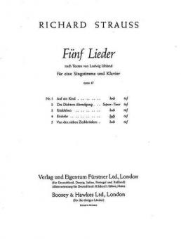 Five Songs to Poems by Ludwig Uhland Op. 47/4 