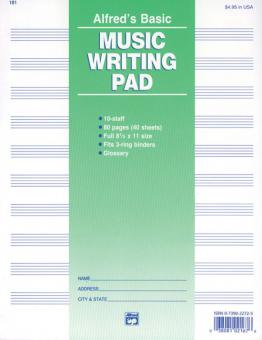 10 Stave Music Writing Pad 