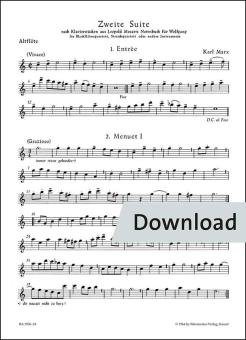 Seconda suite basata su danze tratte dal libro musicale di Leopold Mozart per Wolfgang 