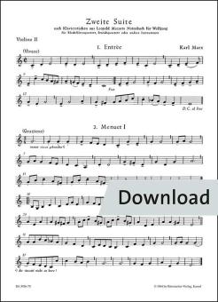 Seconda suite basata su danze tratte dal libro musicale di Leopold Mozart per Wolfgang 