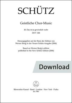 Das ist je gewisslich wahr SWV 388 Download