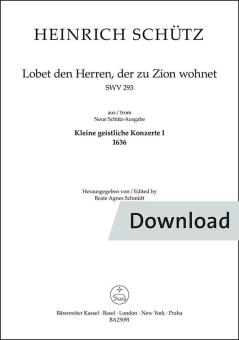 Lobet den Herren, der zu Zion wohnet SWV 293 