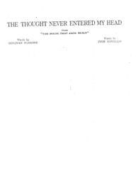 The Thought Never Entered My Head 