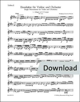 Einzelsätze für Violine und Orchester KV 261, 269 (261a), 373 Download