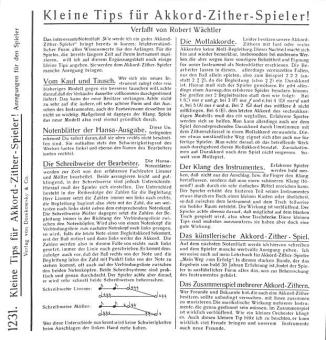 Kleine Tips für den Akkordzither Spieler 