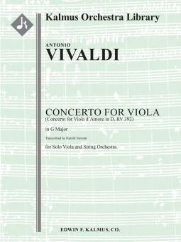 Concerto for Viola in G (Concerto for Viola d'Amore in D, RV 392) 