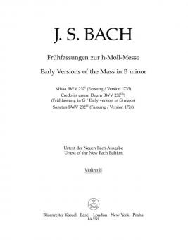 Frühfassungen zur h-Moll Messe BWV 232 