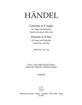 Konzert F-Dur op. 4/4 HWV 292 