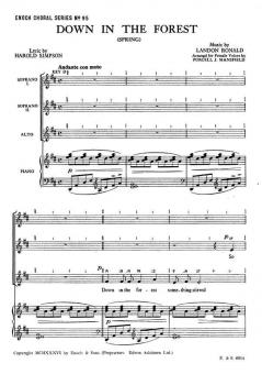 Ronald, L Down In The Forest SSA/Piano 