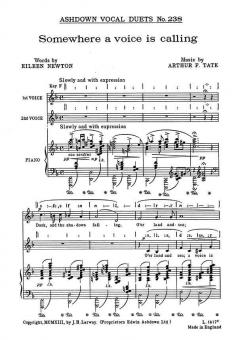 Tate, Af Somewhere A Voice Is Calling 2-Part/Piano 