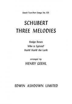 Schubert Three Melodies 2-Part 