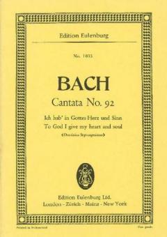Cantata No. 92 (Dominica Septuagesimae) BWV 92 