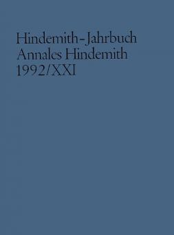 Hindemith-Jahrbuch - Annales Hindemith 1992 