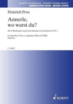 Drei Madrigale nach slowakischen Liebesliedern Nr. 1 Standard