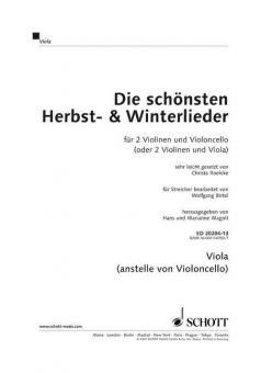 Die schönsten Herbst- und Winterlieder - Trioheft 