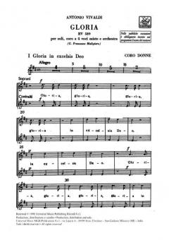 Gloria RV 589 per 2 Soprano e C. Solisti, Coro a 4 Voci Miste 