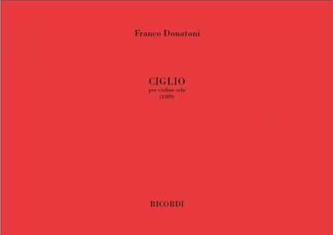 Ciglio, per Violino Solo 