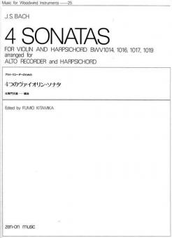 4 Sonatas For Violin & Hpschd BWV 1014, 1016, 1017, 1019 