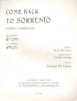 Come Back To Sorrento No. 1 in C 