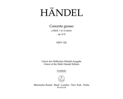 Concerto grosso a-Moll op. 6/4 HWV 322 