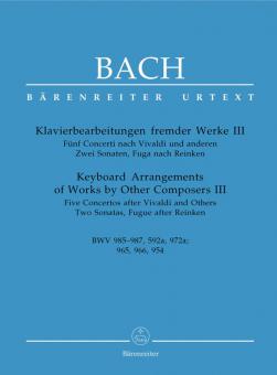 Arrangiamenti per pianoforte di altre opere 3 BWV 985-987, 592a, 972a Standard