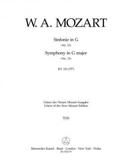 Sinfonie Nr. 12 G-Dur KV 110 (75b) 
