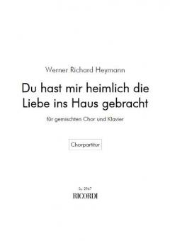 Du hast mir heimlich die Liebe ins Haus gebracht 